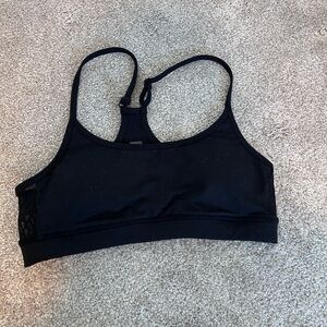 Aerie Black Racerback Sports Bra with Mesh Side Panels Women’s Size Small